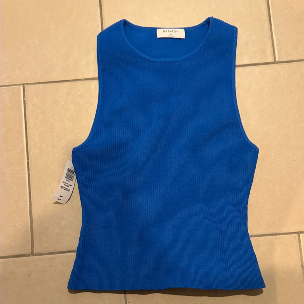 Aritzia Babaton Royal Blue Ribbed Tank Top NWT